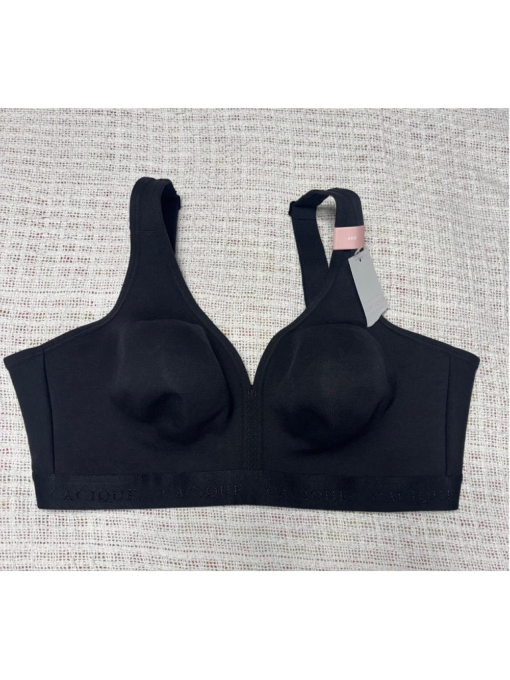 NWT Cacique Black Full Coverage Unlined Bra Size 40D